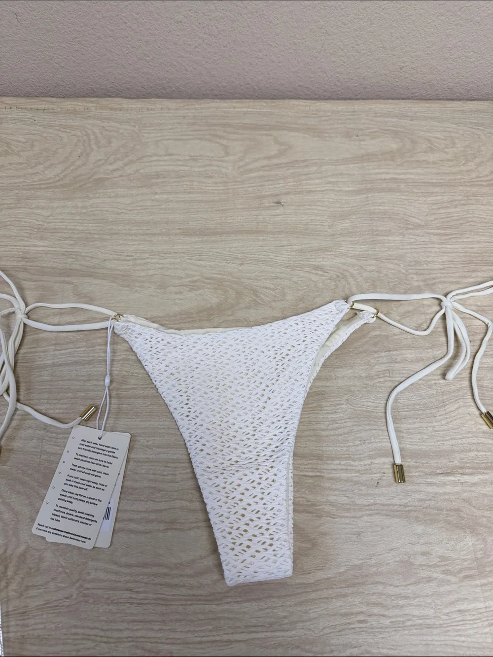 MONDAY SWIMWEAR HANALEI BOTTOM IVORY CHROCHET - M